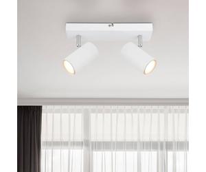 Globo Robby downlight, white, length 26 cm, 2-bulb, metal