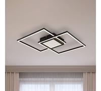 Globo Saunders LED ceiling lamp, length 43 cm, black, 3D effect