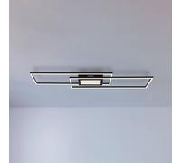 Globo Saunders LED ceiling lamp, length 96 cm, black, 3D effect