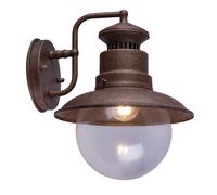 Globo Sella outdoor wall light, rust-coloured steel