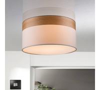 Globo Semi-flush ceiling lamp Libba, cream-wood