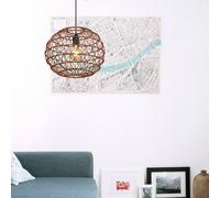 Globo Senni pendant light, brown, Ø 39 cm