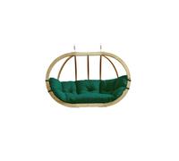 Globo Single Wooden Cushion Egg Hanging Chair - Verde amazonas Dark Green One Size