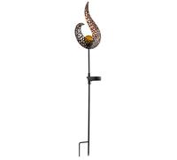 Globo solar light metal black with an LED with ground spike height 90cm