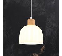 Luminosa Lighting Luminosa Swanson 20Cm Dome Pendant Ceiling Light Matt White, Glass Opal Shades, E27