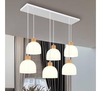 Luminosa Lighting Luminosa Swanson Cluster Pendant Ceiling Light Matt White, Glass Opal Shades, 6X E27