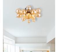 Globo Udo ceiling light, amber-coloured, Ø 55 cm, glass
