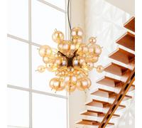 Globo Udo pendant light, amber-coloured, Ø 55 cm, glass