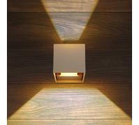 Globo Veronika LED outdoor wall light, sand-coloured, up/down, IP54