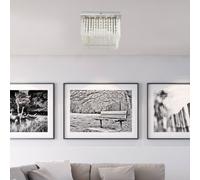 Globo Vince LED ceiling light, chrome, glass crystals