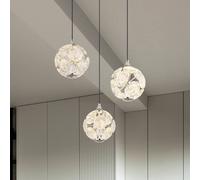 Globo Virina LED hanging light, Ø 42 cm, transparent, crystal, 3-bulb