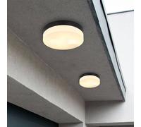 Globo Vranos outdoor ceiling light, matt black, Ø 24 cm, aluminium