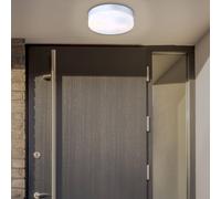 Globo Vranos outdoor ceiling light, silver, Ø 24 cm, aluminium