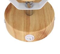 Globo Wiho wall light, metal, white/wood look, 1-bulb