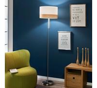 Globo With a pull switch - floor lamp Libba, cream-wood