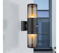 Luminosa Lighting Luminosa Xeloo Outdoor Up Down Wall Lamp Matt Black Ip44 2X E27