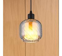 Globo Xia hanging light, Ø 14 cm, smoke grey, glass