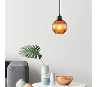Globo Zumba pendant light, bronze-coloured, Ø 15 cm, glass