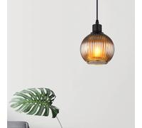 Luminosa Lighting Luminosa Zumba Dome Pendant Ceiling Light Matt Black Ball Glass Shade 1X E27