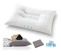Globon Neck Support Bed Pillow with Gray Cooling Pillowcase, Ergonomic Design Neck Pillow for Back & Side Sleepers, Pack of 1 Queen Size Cooling Pillow for Sleeping, 18"X30"