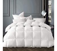 Globon Texcote Nano-Treated White Goose Down Comforter, King Size, 60 OZ Fill Weight, 700 Fill Power, 400 Thread Count 100% Cotton Shell, White