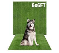 GLOBREEN Large Artificial Grass Pad for Dogs, 6FTx6FT Fake Grass for Potty Training, Turf Rug for Kennel Playpen Whelping