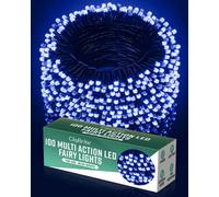 Globrite 100 Blue/white Led Christmas Lights With 8 Modes, 8-Hour Timer & Indoor Outdoor Christmas Lighting