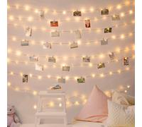 Globrite 100 LED Battery Fairy Lights Photo Pegs String 10m in Warm White Globrite Warm White