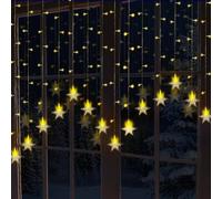 Globrite 104 LED Curtain Fairy Lights 8 Modes Christmas Decoration Snowflakes in Warm White Globrite Warm White