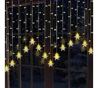 GloBrite 104 LED Curtain Light - Christmas Lights, Fairy Lights, 8 Modes - Xmas Decor, Indoor Window, Bedroom, Party, Wedding, Plug-in LED Curtain, Christmas Decorations (Snowflakes - Warm White)