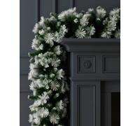 Globrite 2.7m Snow-Tipped Pine Christmas Garland for Fireplace & Staircase in White Globrite White