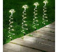 GloBrite 4-Pack Spiral Tree Stakes with 200 LED Lights - Outdoor Christmas Tree Light Decorations