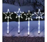 Globrite 4 Pack Star Path Light Battery Operated 60 White Led Lights Stakes Garden Lights With 8 Modes Function For Outdoor Fairy