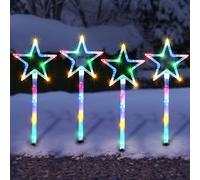 Globrite 4 Pack Star Path Light Set w/ 60 Multi-Colour LEDs & 8 Modes Globrite Multicolor 4 Pack