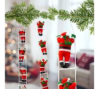 GloBrite 4 Santa Claus Hanging Toy | Christmas Tree Decorations | Santa Claus Climbing Rope | Wall Hanging Doll | Xmas Ornaments for Indoor, Outdoor Decorations