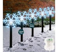 Globrite 5 Pack Waterproof Snowflake Garden Christmas Lights with 39cm Stakes in Cool White Globrite Cool White 5 Pack