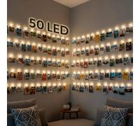 Globrite 50 LED Battery Fairy Lights w/Photo Pegs & String - Battery Operated in Warm White Globrite Warm White