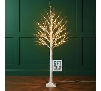 Globrite 5ft Pre-Lit Christmas Twig Tree White Birch Warm White 88 LEDs Indoor Outdoor | Size: 6ft Globrite White 6ft