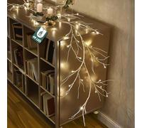 GloBrite 6FT Birch Christmas Garland with 48 LED Lights | Battery Operated Christmas Decorations | Garland Fairy Lights with Timer | Christmas Table Decoration, Garland Christmas