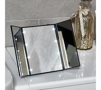 GloBrite 8 LED Tri-Fold Led Lighted Travel Makeup Cosmetic Mirror