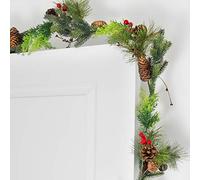 GloBrite Christmas Garland 1.8M Fireplace Stair Decoration Wreath with Pine Cones Decor for Xmas Festival Tree Display