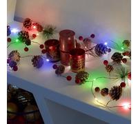 Globrite Christmas Garland with Lights 6.5ft/2M 20 LED Multi Coloured Indoor Decor Globrite Multicolor