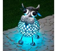 GloBrite Cow Metal Scroll Solar Lights with Colour Changing LED | Outdoor Ornaments Waterproof Powered Lights & Gifts
