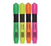 GloBrite Ergo-Brite Assorted Erognomic Highlighter Pens Pack Of 4