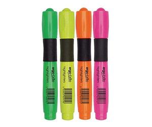 GloBrite Ergo-Brite Assorted Erognomic Highlighter Pens Pack Of 4