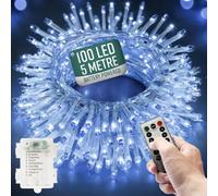 Globrite Garden Fairy Lights - 100 Led, Cool White - Battery Operated String Lights With Remote Control & 8 Lighting Modes