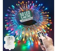 Globrite Garden Fairy Lights - 50 Led, Multi-Coloured - Battery Operated String Lights With Remote Control & 8 Lighting Modes