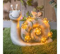 GloBrite Garden Ornament Solar Snail Figurine - Garden Statue Sculpture Solar Powered Lights Animal Figurine for Yard Lawn Home Decoration Gift