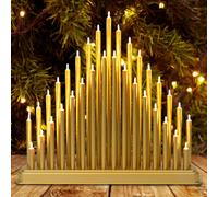 Globrite Gold Candle Bridge - 33 Led Lights - Usb Powered Christmas Arch - Table Centrepiece - Window Sill Decoration