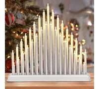 Globrite Gold Candle Bridge With 33 LED Lights - Christmas Arch Decoration in Silver Globrite Silver